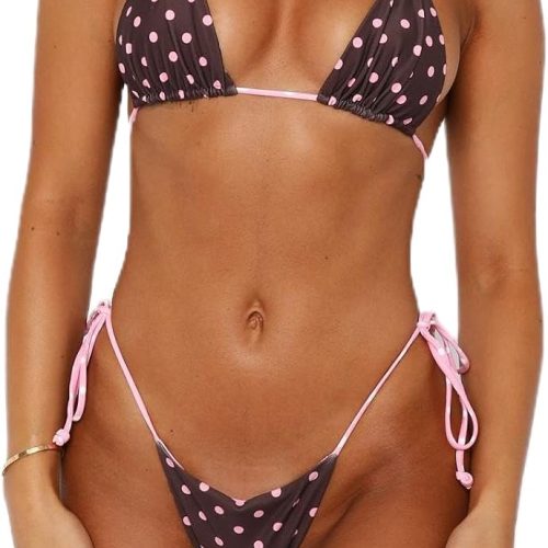 Women Sexy Brazilian Bikini Set Halter String Triangle Tie Side Cheeky Thong 2 Piece Bathing Suit Swimwear