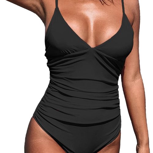 Women's One Piece Swimsuit Tummy Control V Neck Bathing Suits