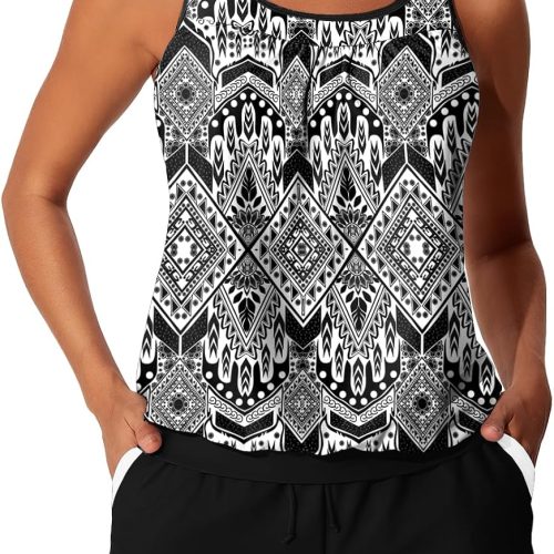 Women's Tankini Swimsuits Tummy Control Modest 2026 Two Piece with Sporty Pockets Bathing Suits