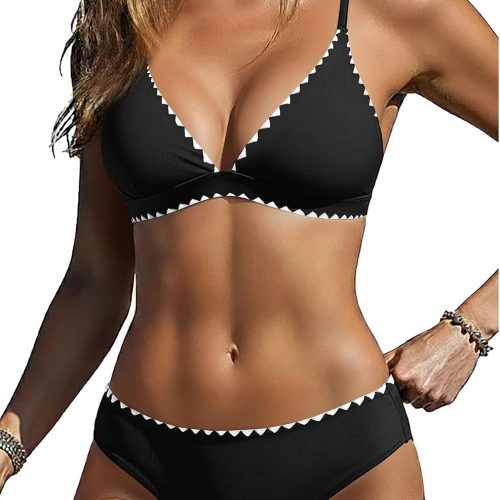 Womens Push Up Bikini Set - Two Piece Swimsuit V Neck Crisscross Back Bathing Suit Swimwear